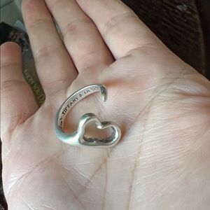 🛑 1 hour sale. Tiffany & Co. Sterling Silver, Elsa Peretti, Open Heart Ring